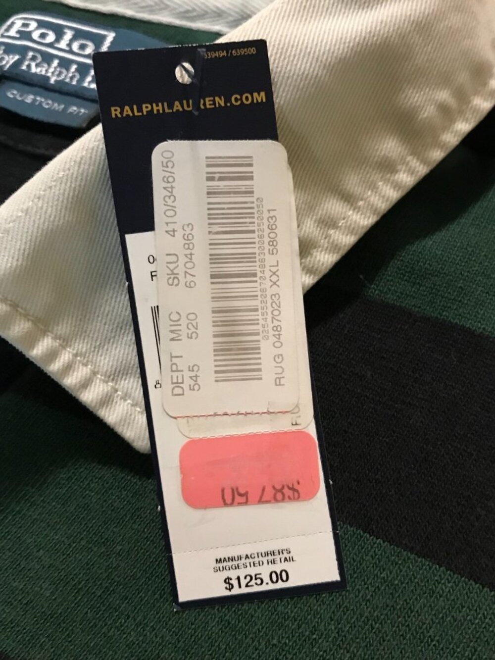Men's Polo Ralph Lauren Custom Fit Long Sleeve Rugby Polo Shirt-Size 2XL - Picture 9 of 13